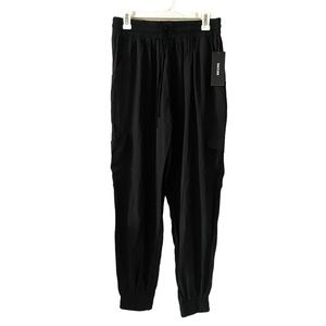 Pinch “Anya” Black Satin Cargo Joggers-XL